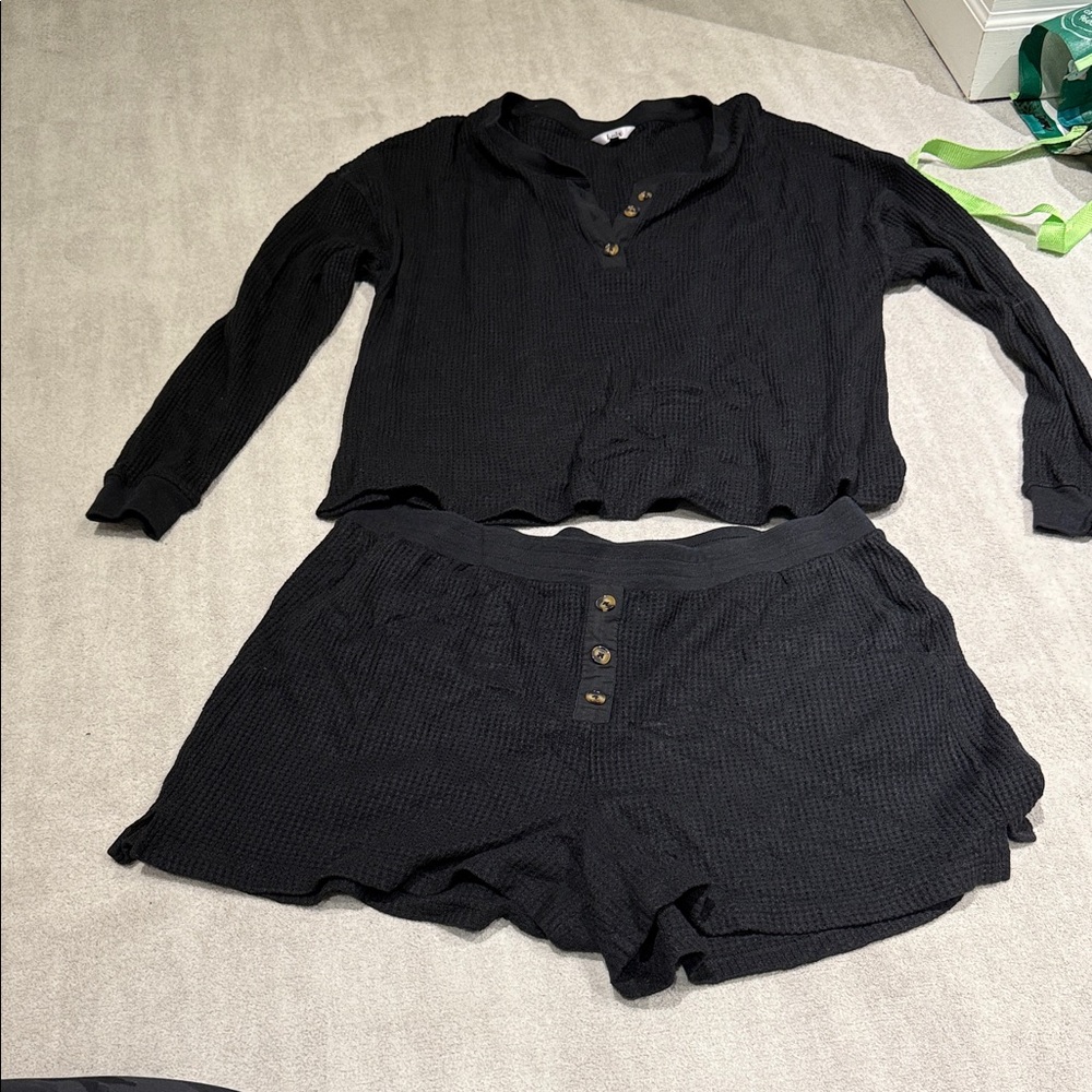 Knix Black Long Sleeve Lounge Set